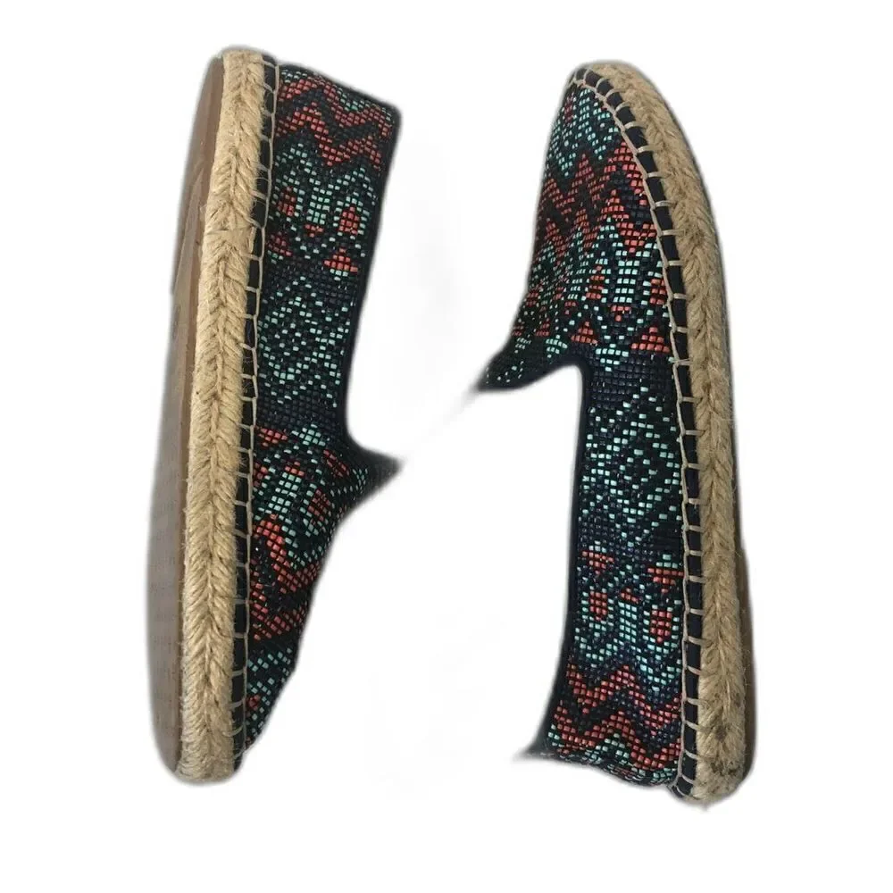DOLCE VITA Sneakers Women's Size 8 Navy Ottie Espadrille Shoes Beaded Slip On